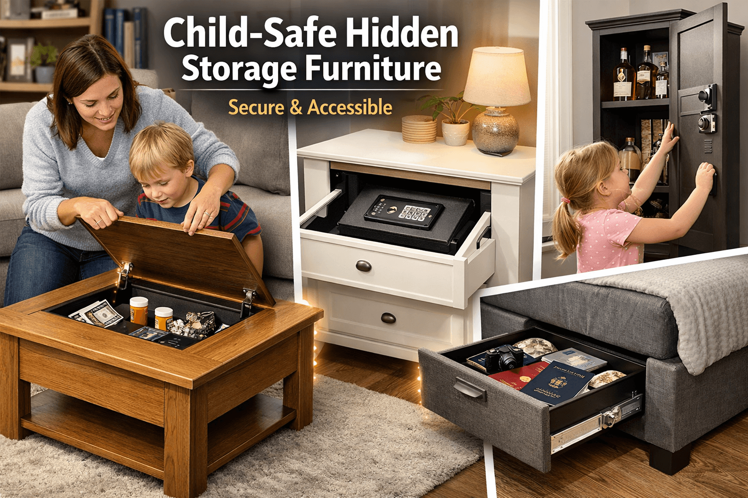 Child-Safe Hidden Storage Furniture